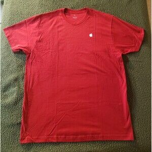 APPLE Official MAC Computer Store Employee RED Tech Staff T-Shirt Size Large